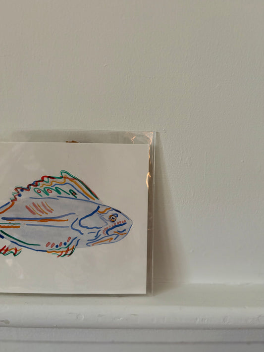 Original Fish Watercolor on Cotton Paper Painted by Marissa