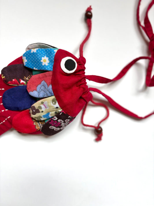 Handmade Drawstring Fish Purse