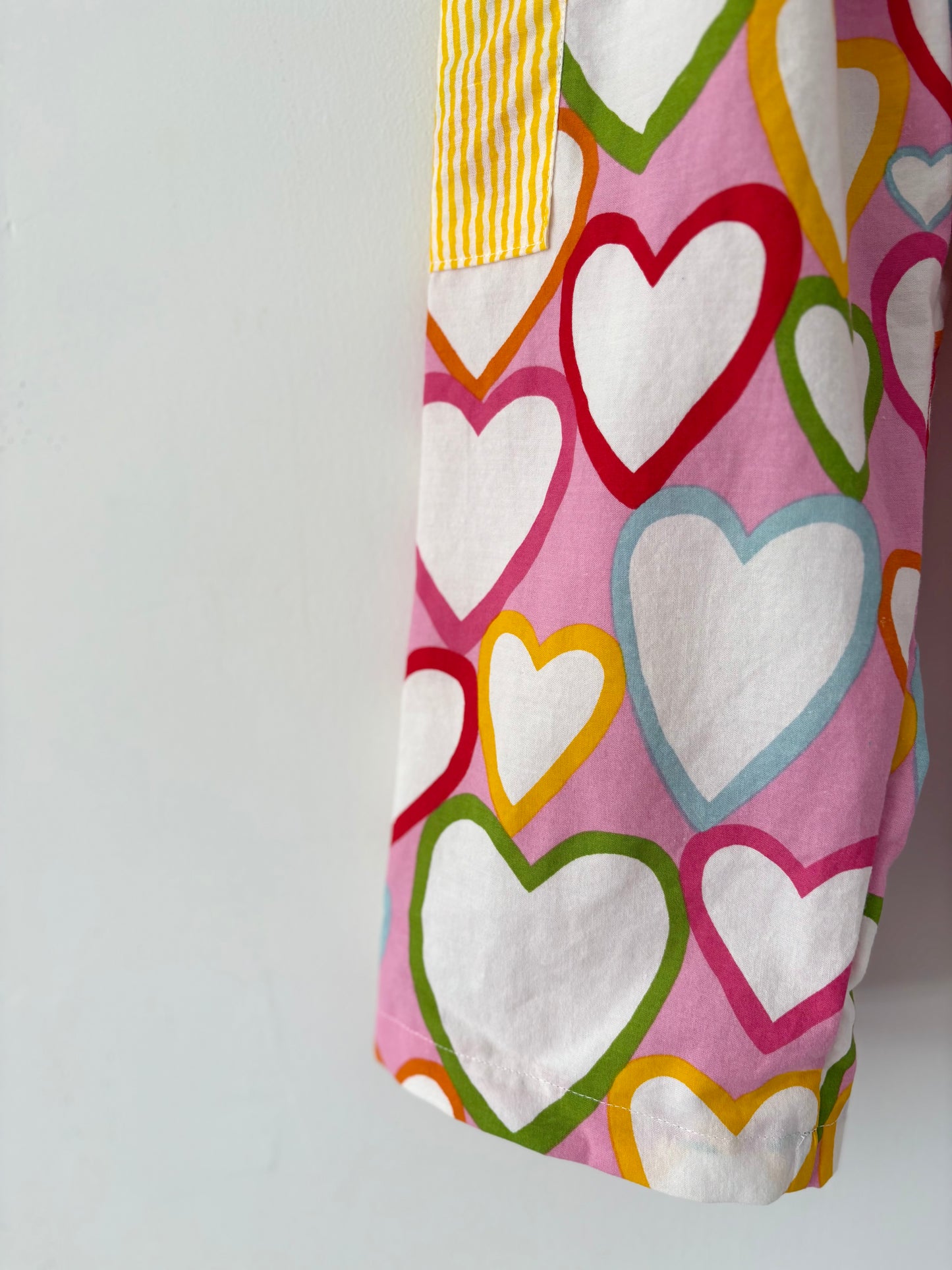 Hand-sewn Upcycled Hearts and Ric Rac Wide Leg Pocket Pant Size 3T