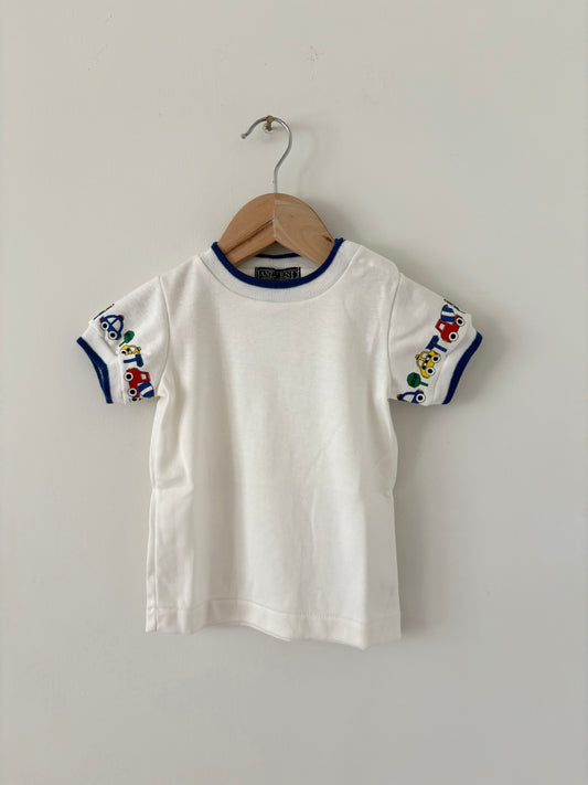 Vintage Lands End Ringer Car Tee Size 12-18 months