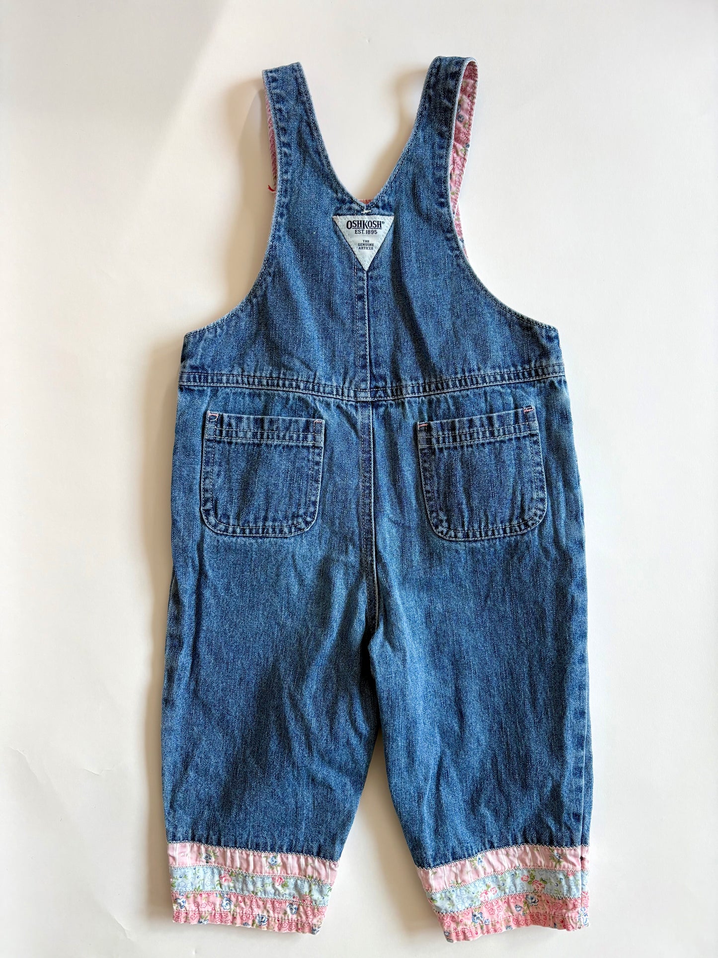 Vintage Y2K Oshkosh Ribbon Cuff Overalls Size 18 months