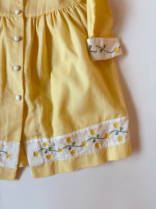 Vintage 80s/90s Yellow Daffodils Lightweight Overcoat Size 3T