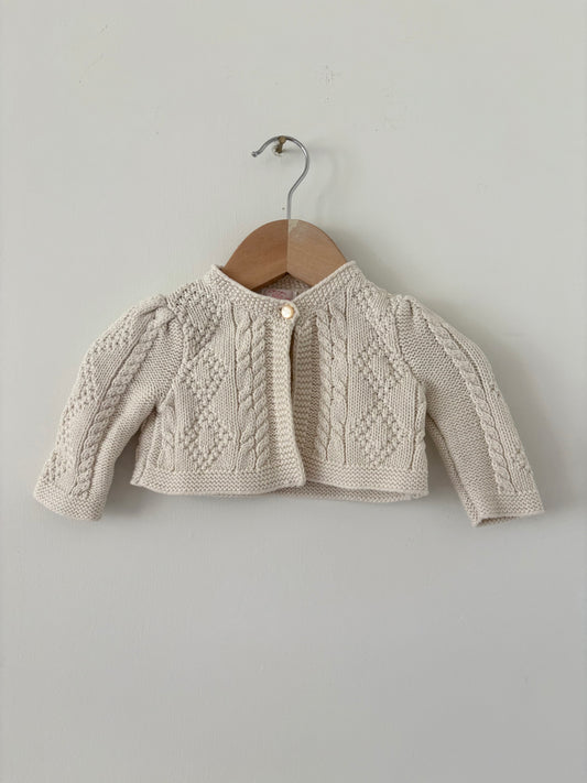 Vintage Chaps Ivory Cardigan Size 0-3 months