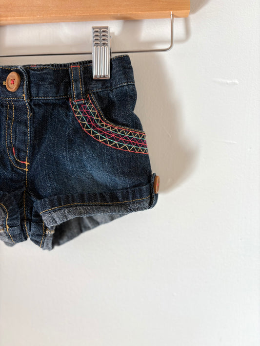 00s Gymboree Embroidered Jorts Size 3-6 months