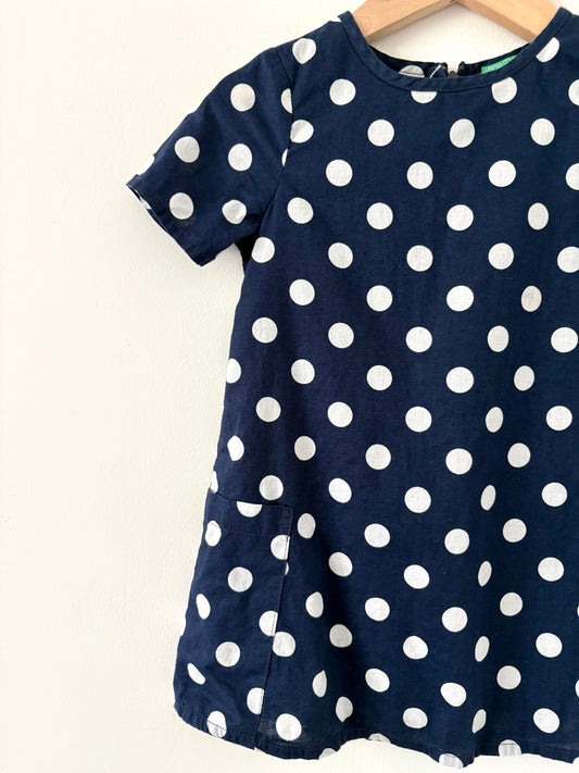 United Colors of Benetton Lined Polkadot A-line Dress Size 2T
