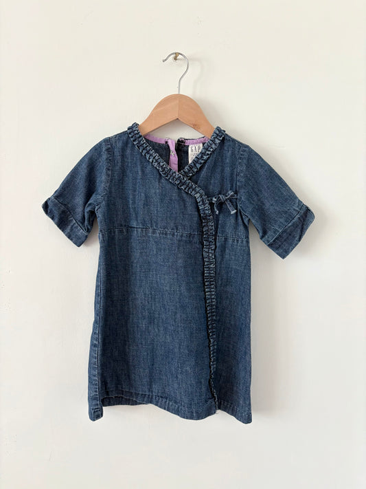 Vintage 00s Gap Denim Wrap Dress Size 3T