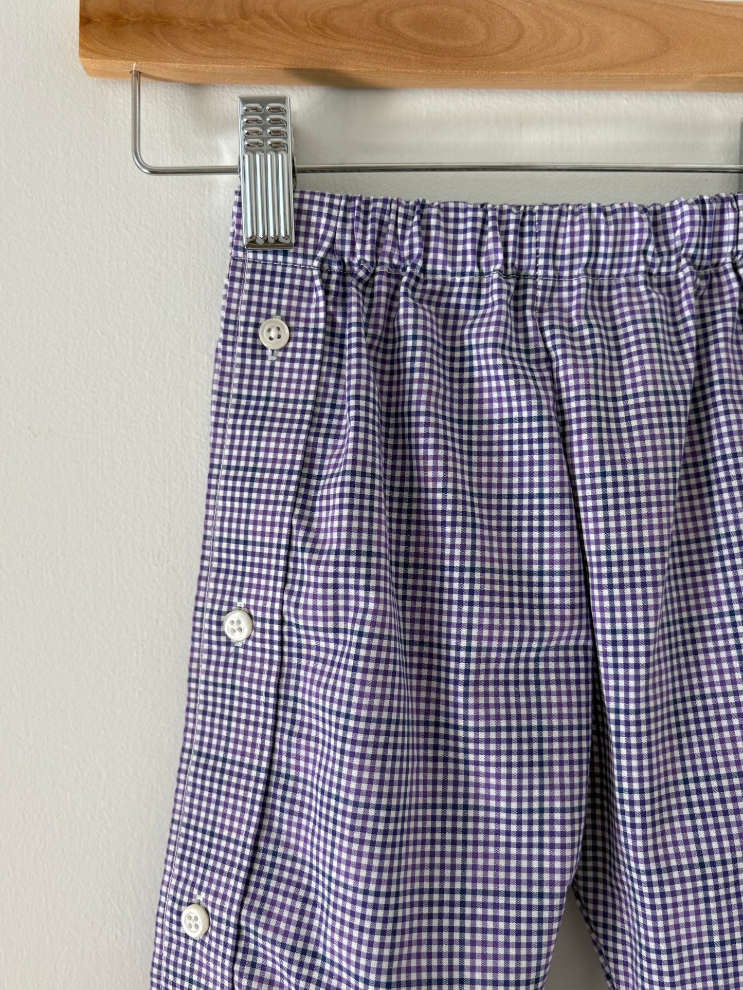 Hand-sewn Upcycled Purple Plaid Pocket Jogger Size 18-24 months