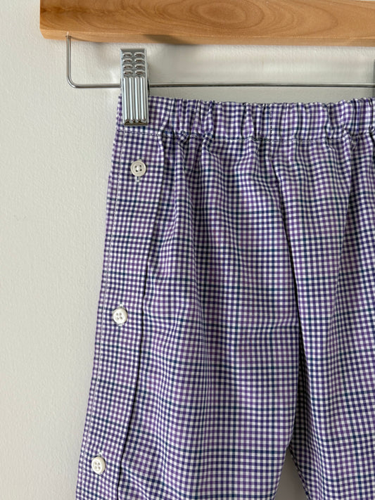 Hand-sewn Upcycled Purple Plaid Pocket Jogger Size 18-24 months
