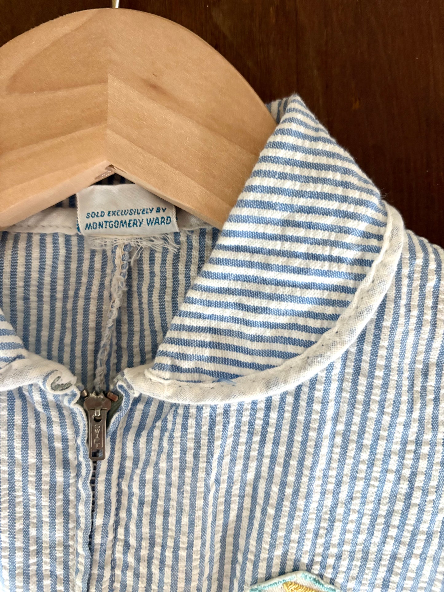 Vintage 60s/70s Seersucker Jumpsuit Size 2T