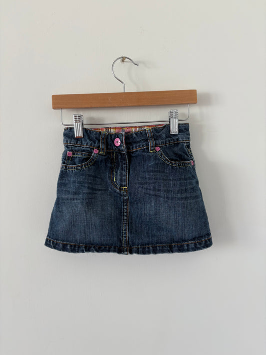 Mini Boden Apple Pocket Denim Skirt Size 4T
