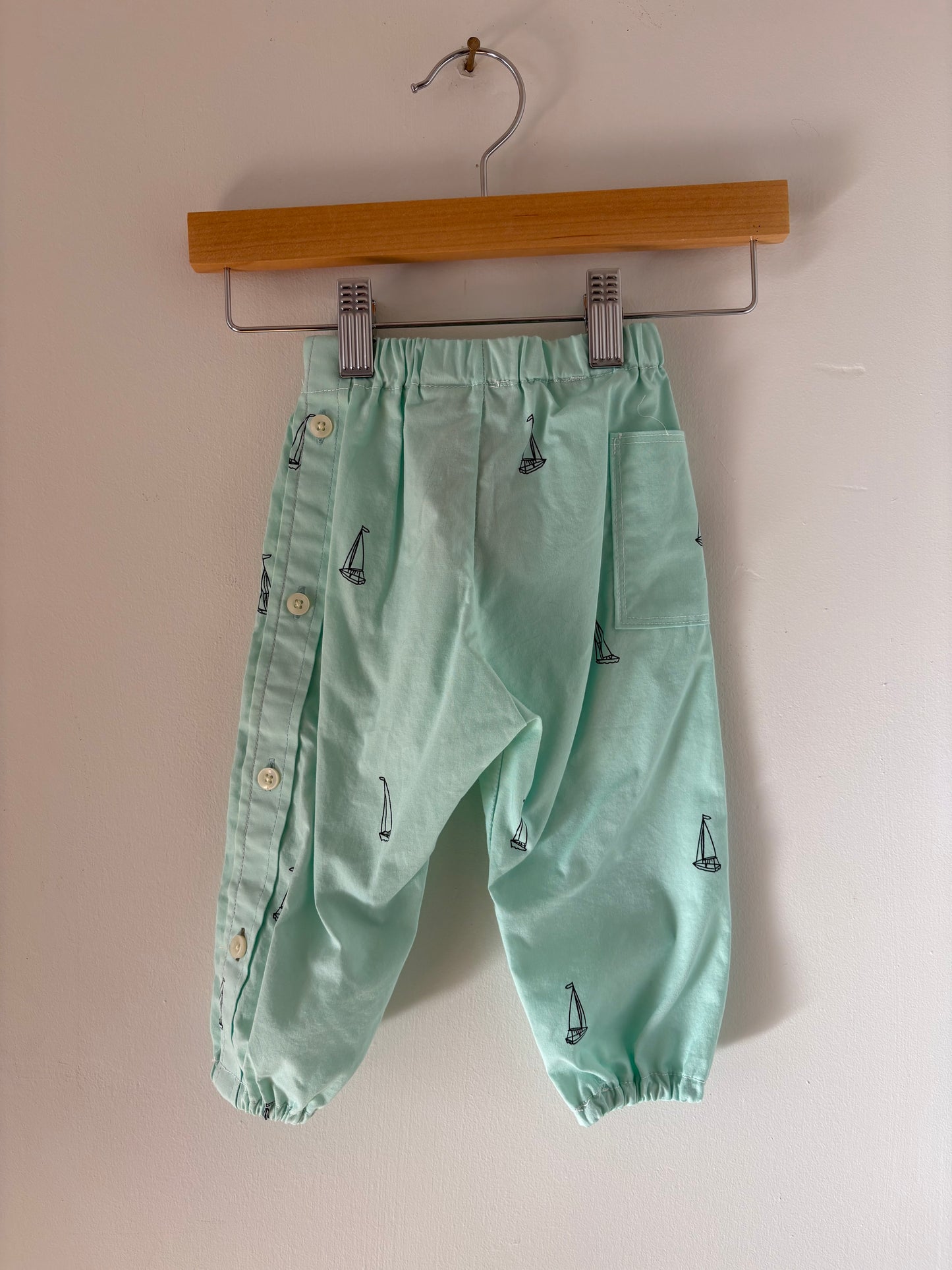 Hand-sewn Upcycled Sail Joggers Size 6-9 months