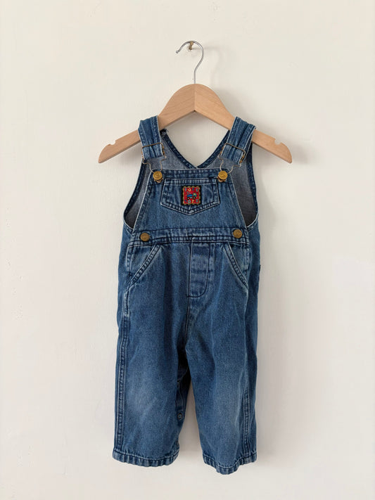 Vintage 90s Perfect Pals Truck Tots Denim Overalls Size 12 months