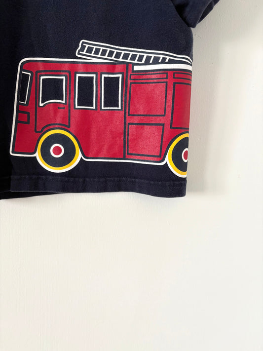 Vintage 90s TKS Basics Firetruck Tee Size 12-18 months