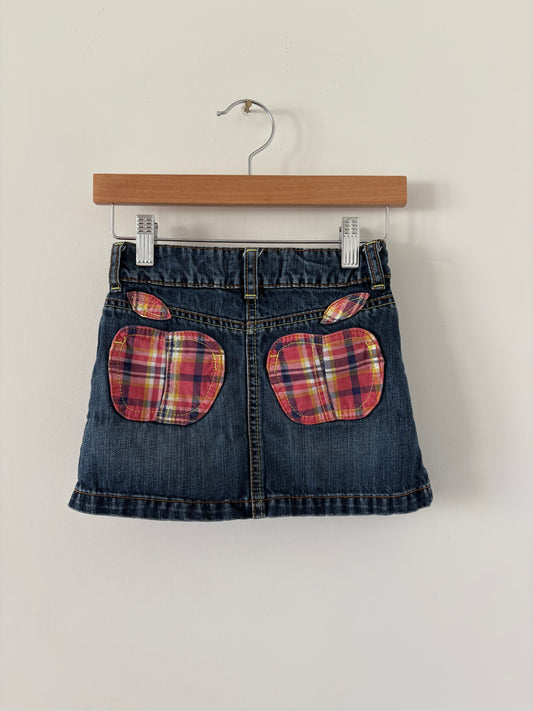 Mini Boden Apple Pocket Denim Skirt Size 4T