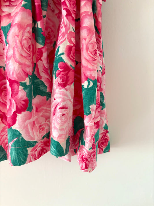 Hand-sewn Upcycled Floral Tie Dress Size 18-24 months