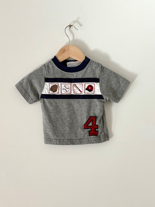 Vintage Welcome Baby Embroidered Baseball Tee Size 9 months