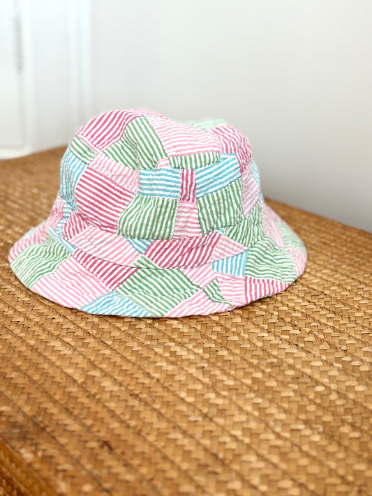 Gymboree Seersucker Patch Bucket Hat Size 5-7