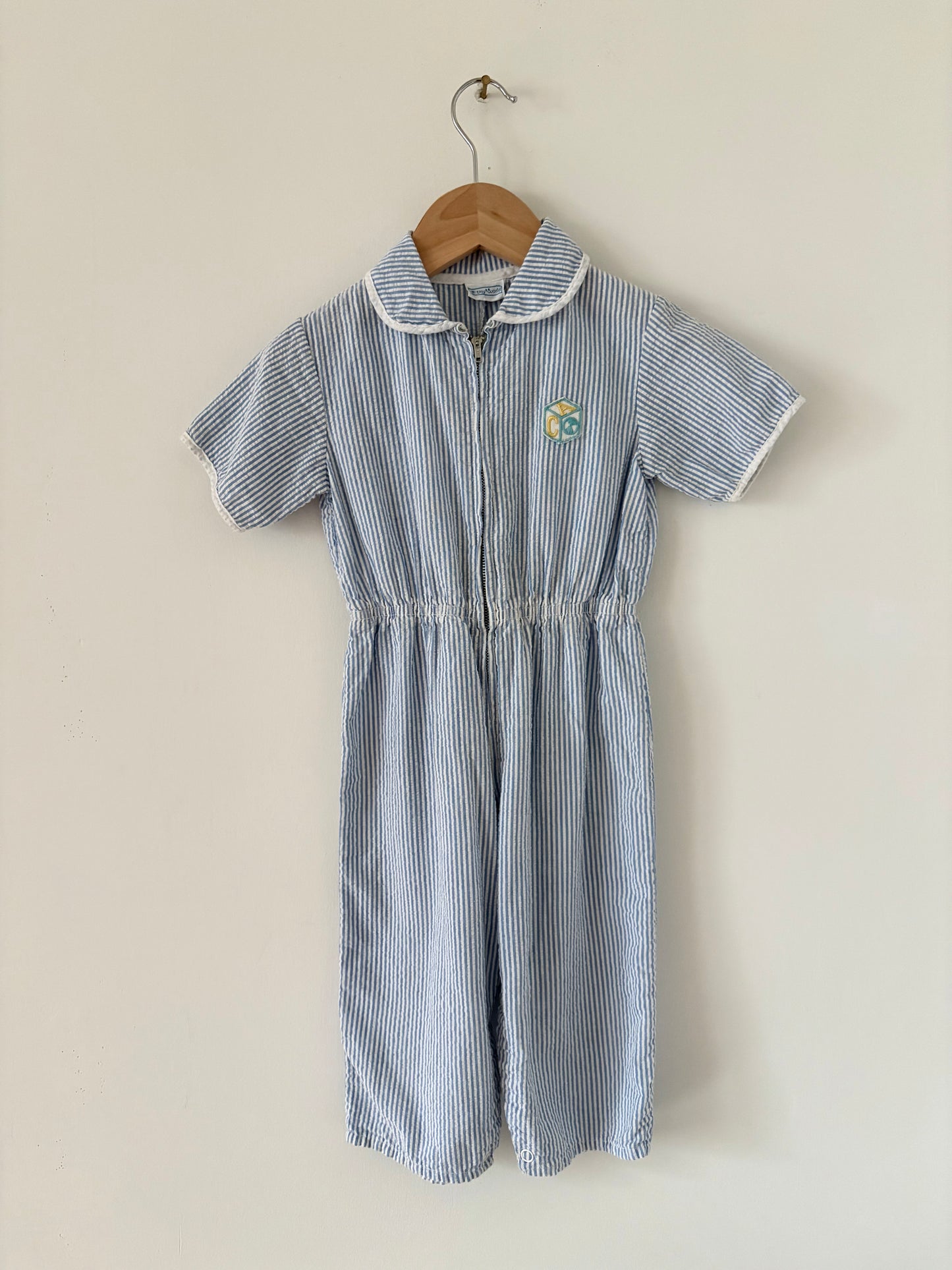 Vintage 60s/70s Seersucker Jumpsuit Size 2T