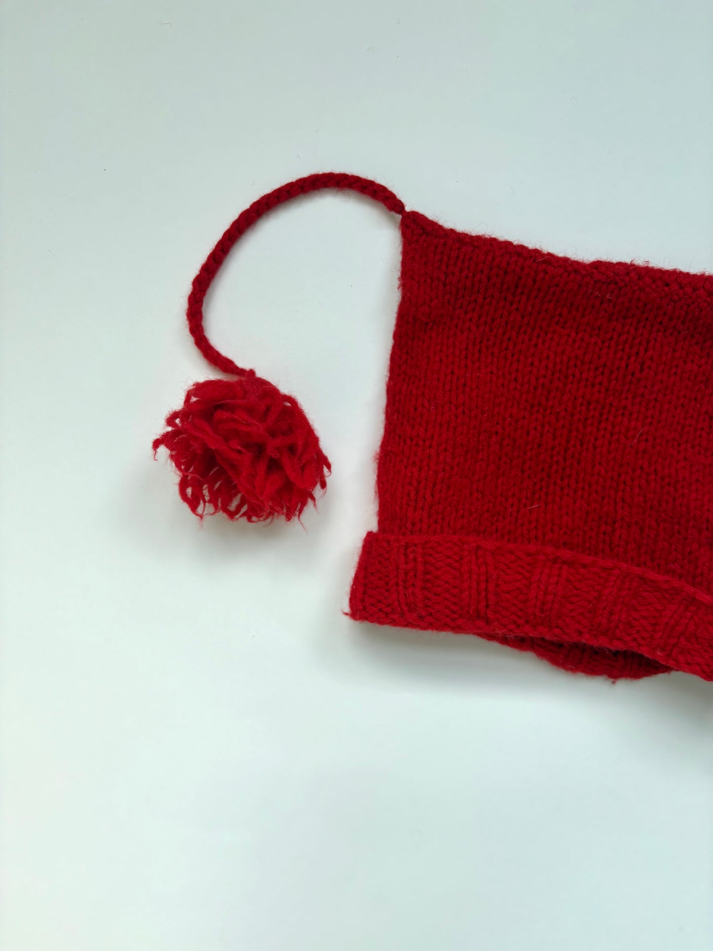 Hand-knit Pom Pom Hat Size 0-2 years