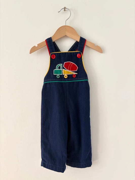 Vintage Health-tex Cement Mixer Piped Overalls Size 12 months