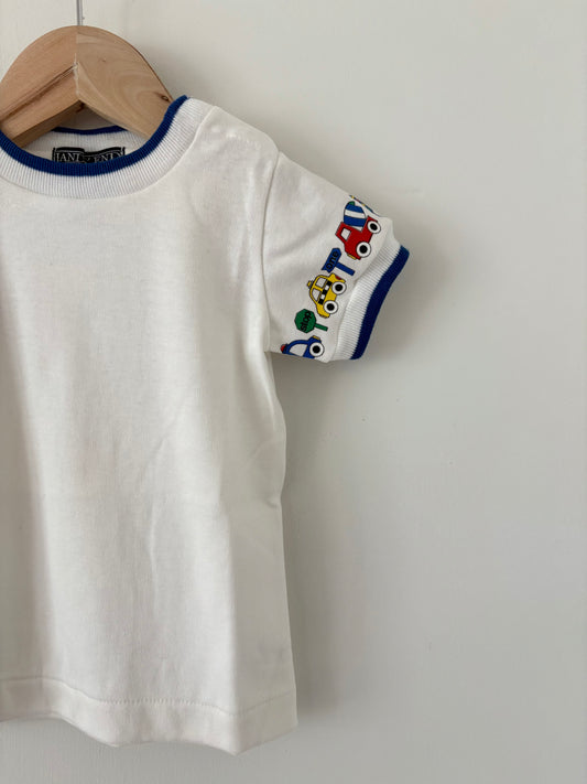 Vintage Lands End Ringer Car Tee Size 12-18 months