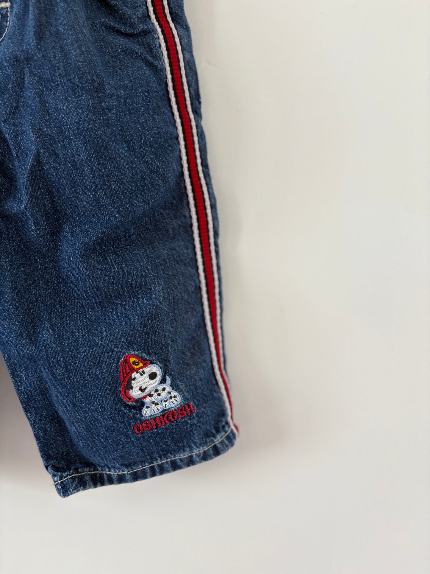 Vintage Y2K Oshkosh Racing Stripe Fire Pup Wide Leg Denim Size 12 months