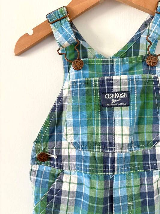 Oshkosh Plaid Shortalls Size 18 months