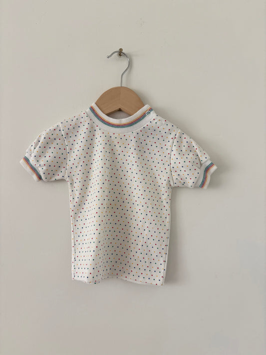 Vintage Health-tex Polkadot Cap Sleeve Tee Size 12 months