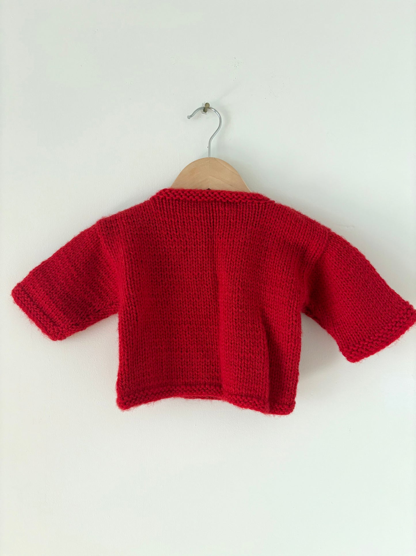 Vintage Hand-knit Primary Button Sweater 6-12 months