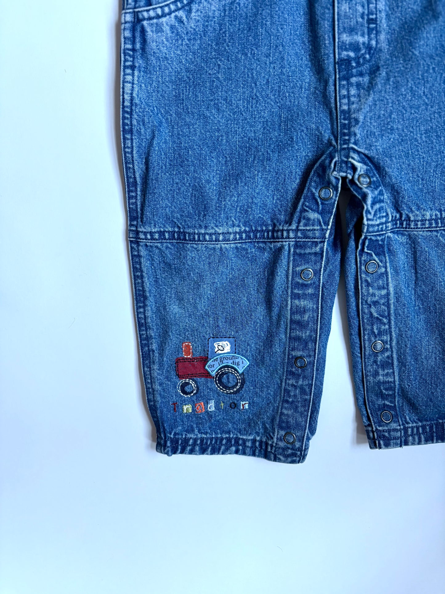 Vintage Y2K Carter’s Barn Buddy Tractor Overalls Size 18 months