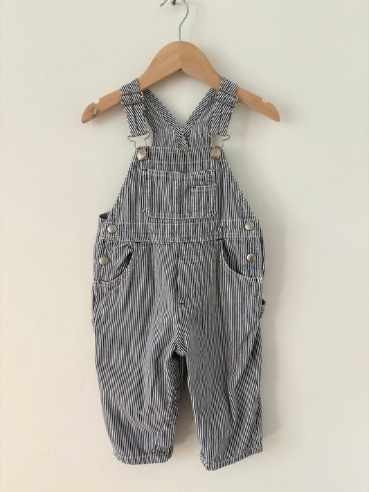 Vintage 90s Gap Railroad Stripe Overalls Size 12-18 months