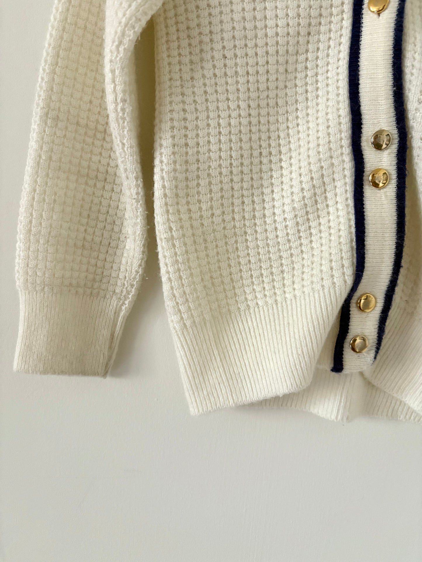 Vintage Cream and Navy Cardigan Size 4T