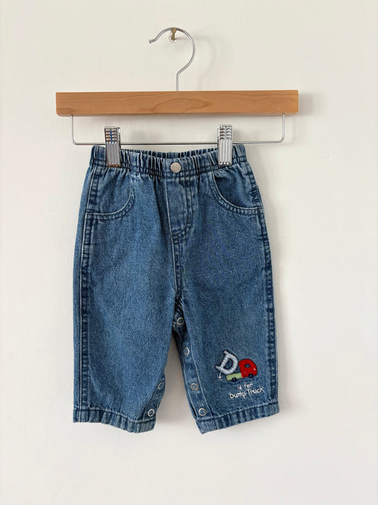 Vintage Just One Year by Carter’s ‘D is for Dump Truck’ Denim Size 9 months