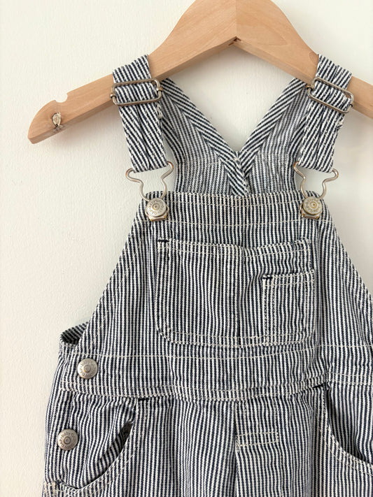 Vintage 90s Gap Railroad Stripe Overalls Size 12-18 months