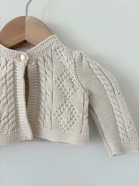 Vintage Chaps Ivory Cardigan Size 0-3 months