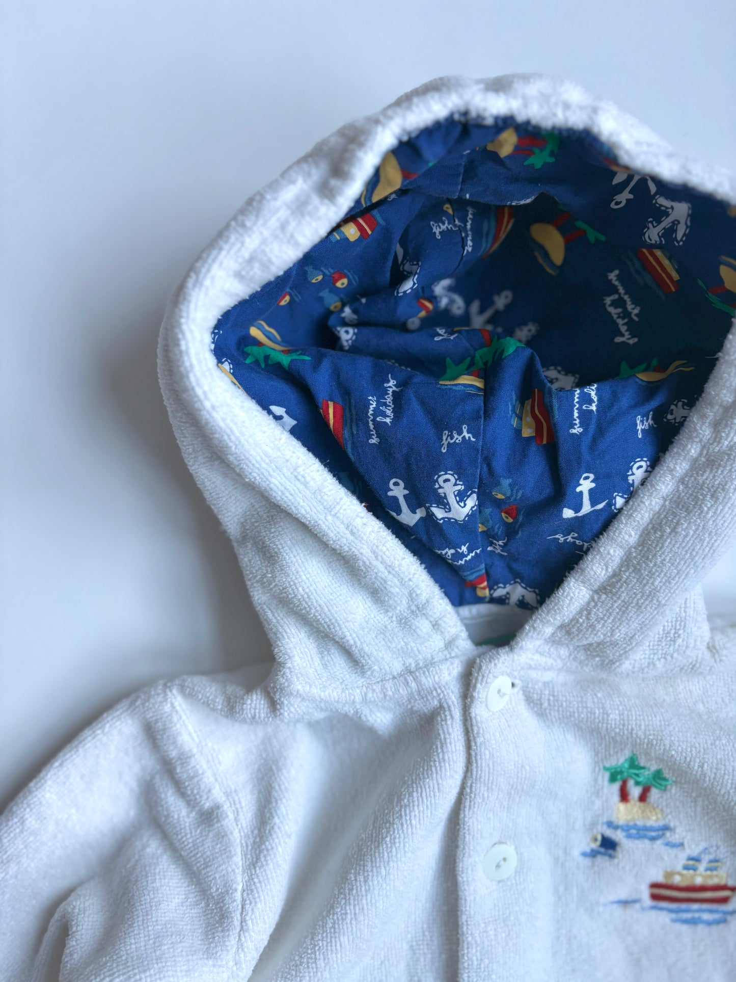 Vintage Little Me Summer Holidays Terrycloth Hoodie Size 18 months