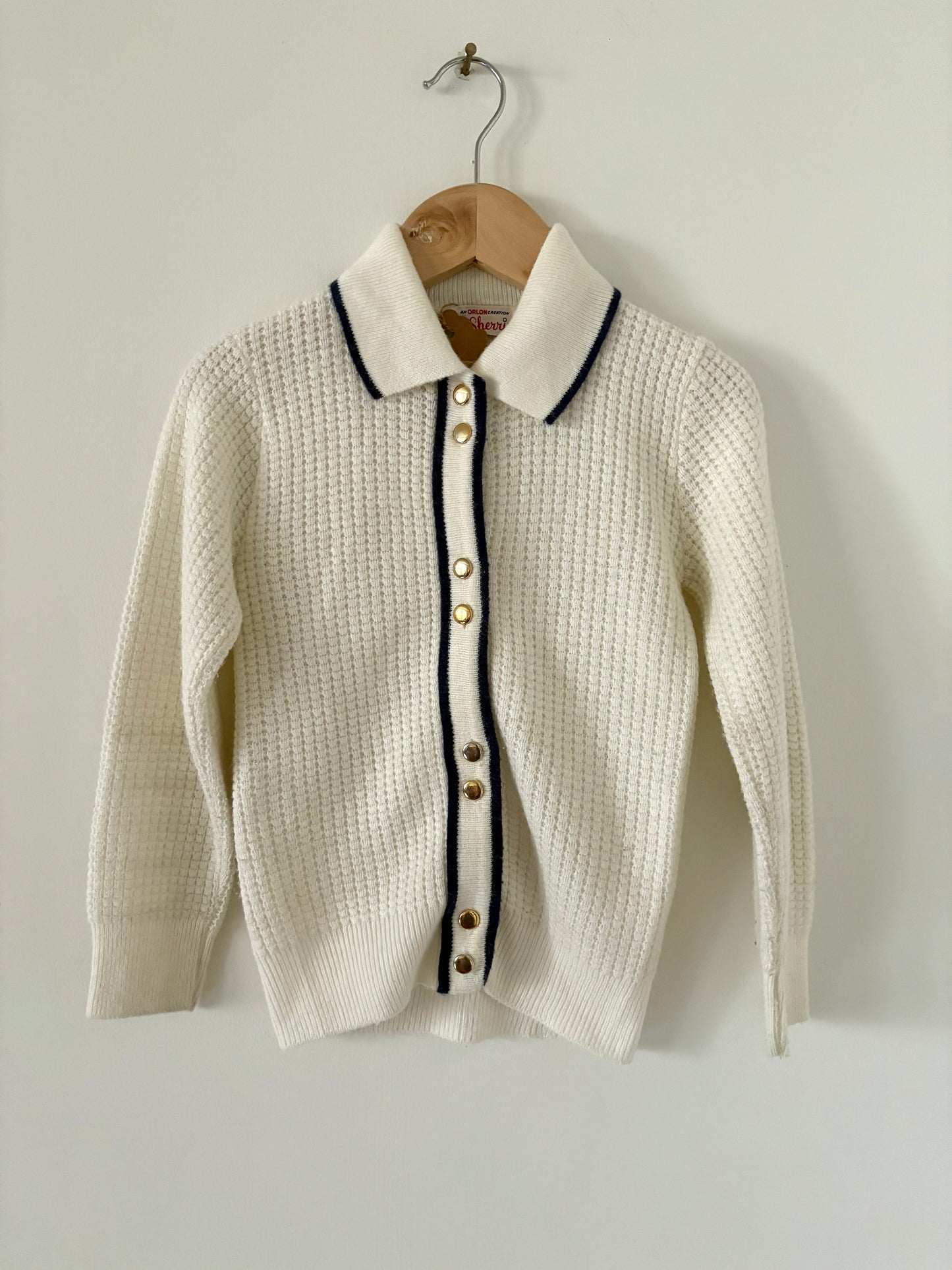 Vintage Cream and Navy Cardigan Size 4T