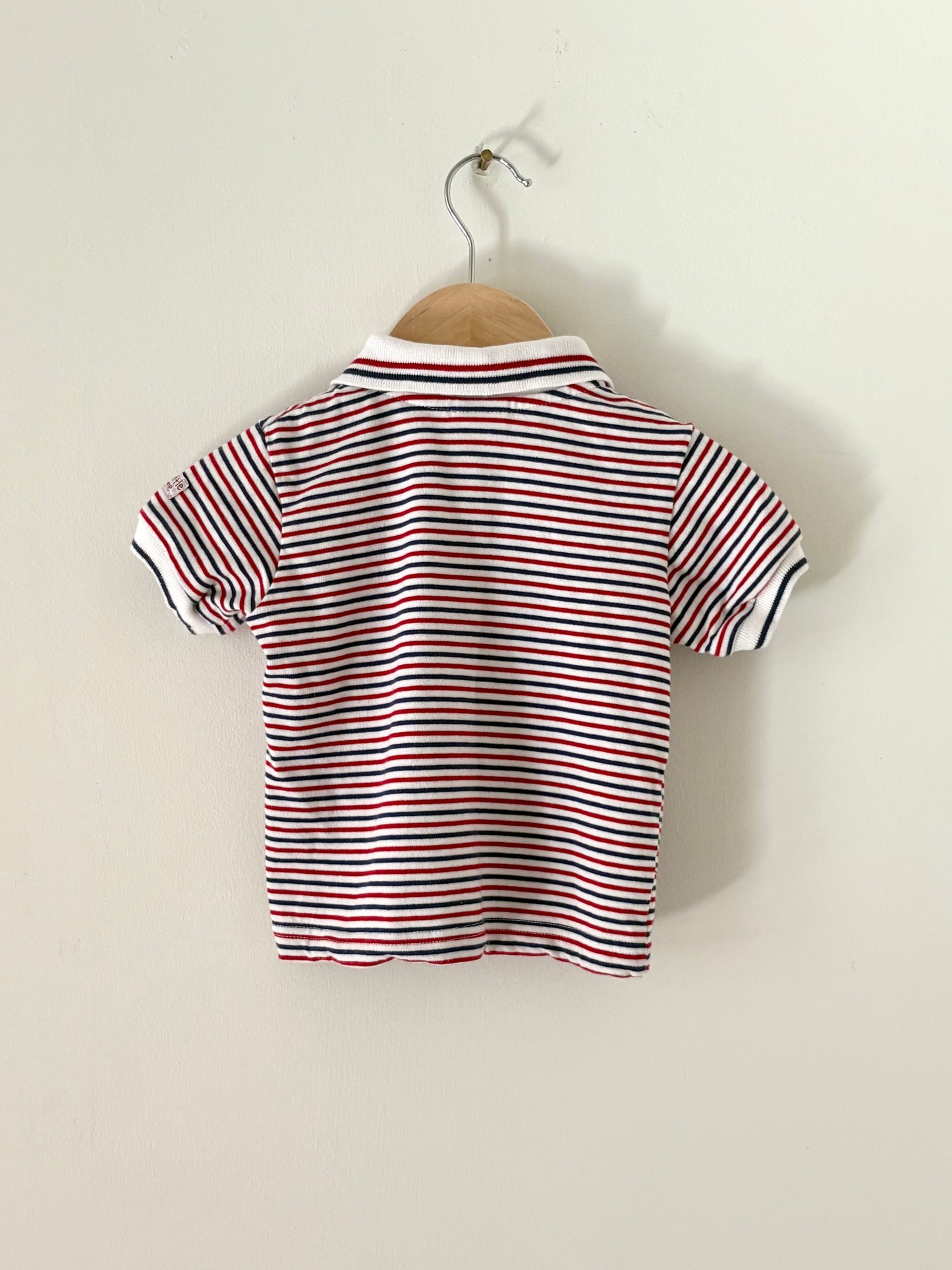 Vintage Little Me Red & Blue Striped Polo Size 12 months