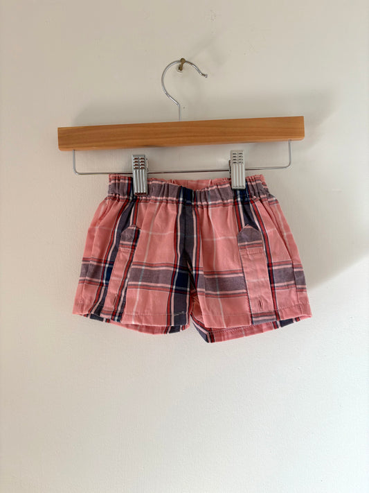 Hand-sewn Upcycled Pink and Navy Shorts Size 6-9 months