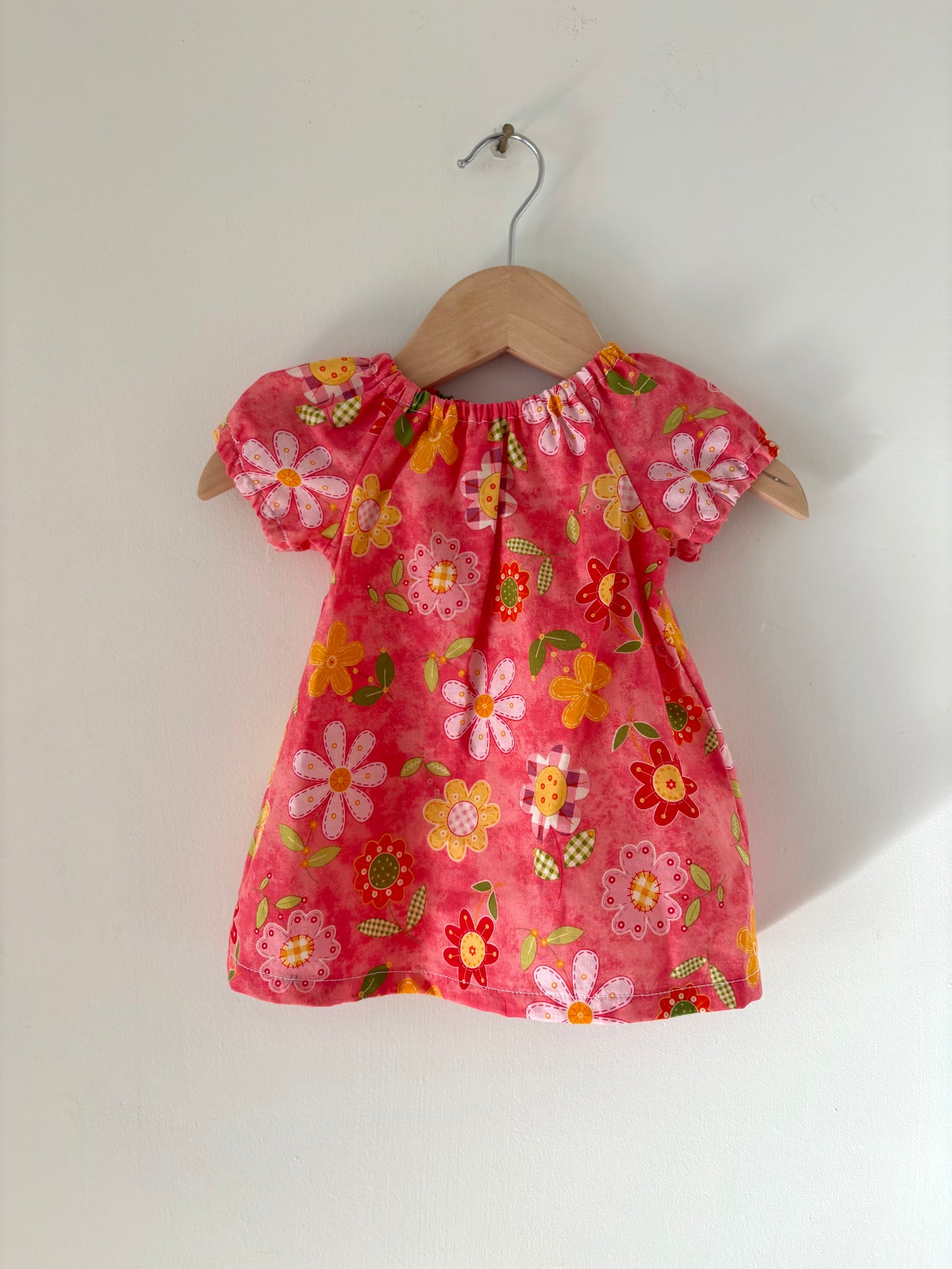 Hand-sewn Upcycled Peasant Dress Size 0-3 months