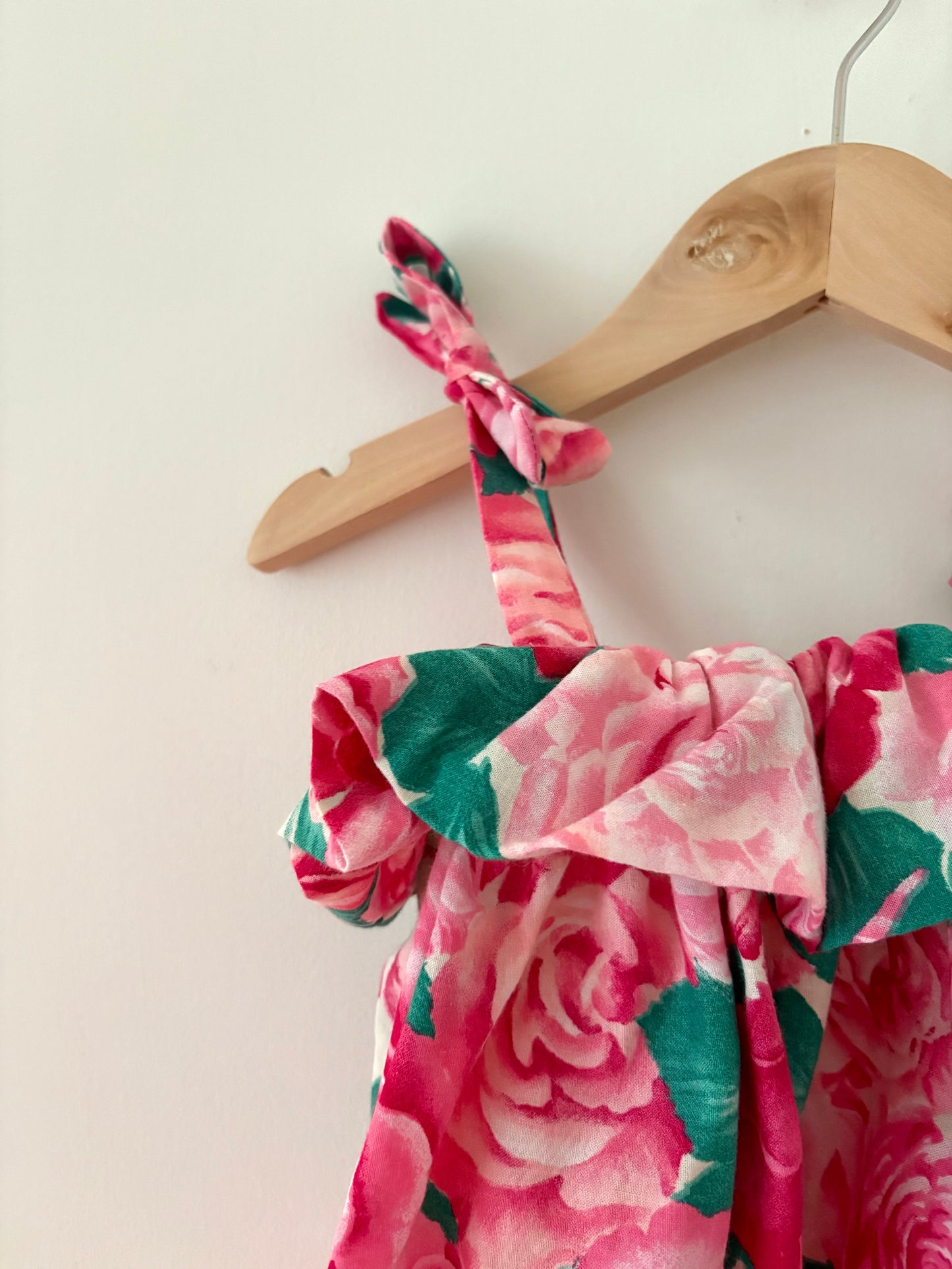Hand-sewn Upcycled Floral Tie Dress Size 18-24 months