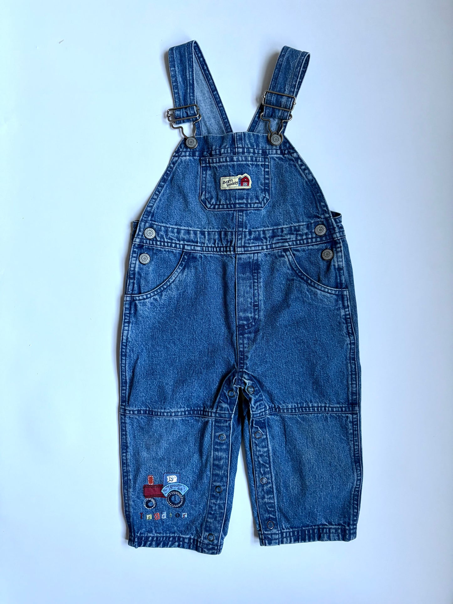 Vintage Y2K Carter’s Barn Buddy Tractor Overalls Size 18 months