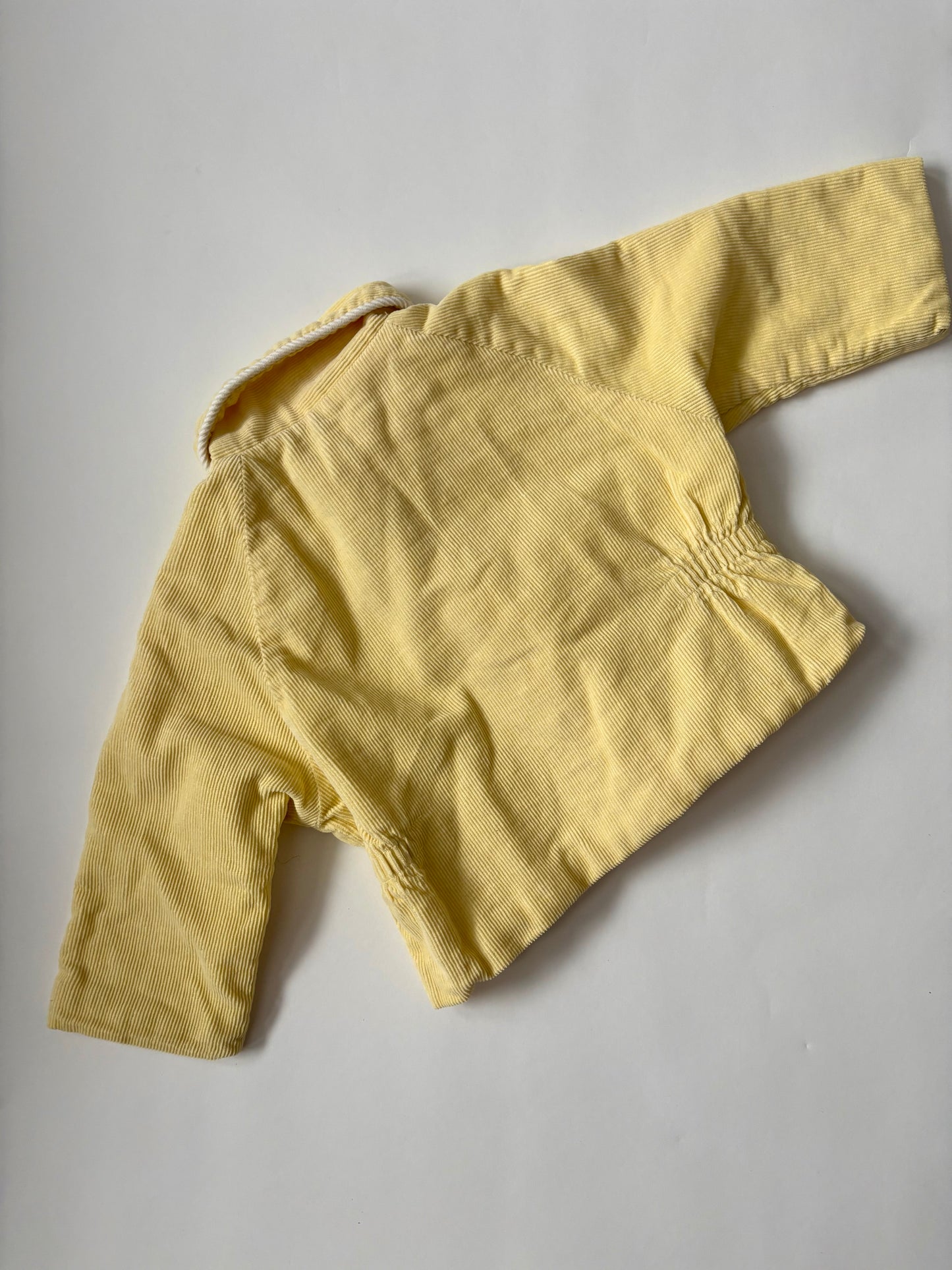 Vintage 70s Butter Yellow Corduroy Jacket Size 6-12 months