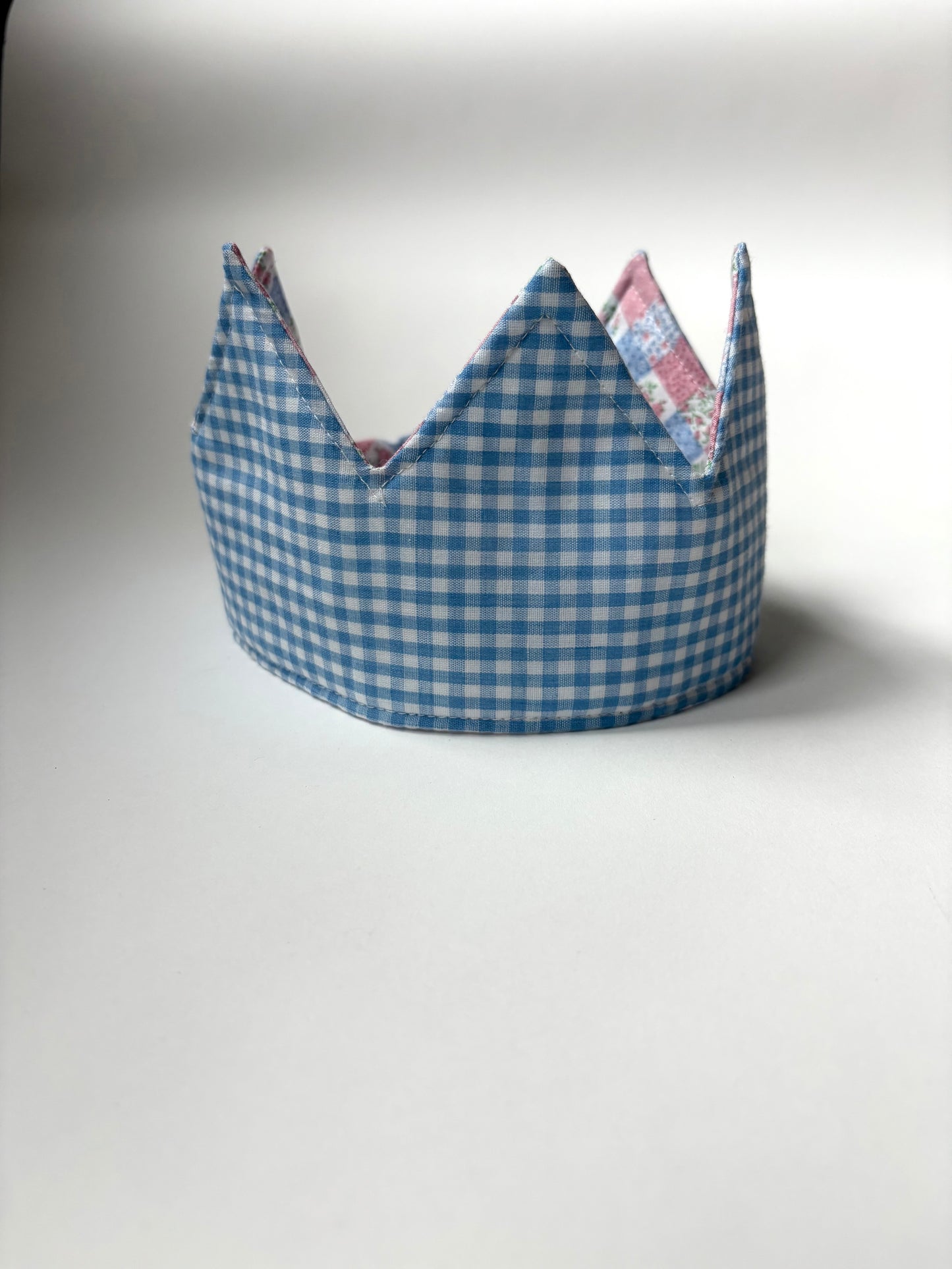 Hand-sewn Upcycled Checkered Crown