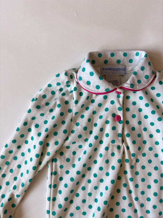Vintage 80s Oshkosh Polkadot Blouse Size 18 months