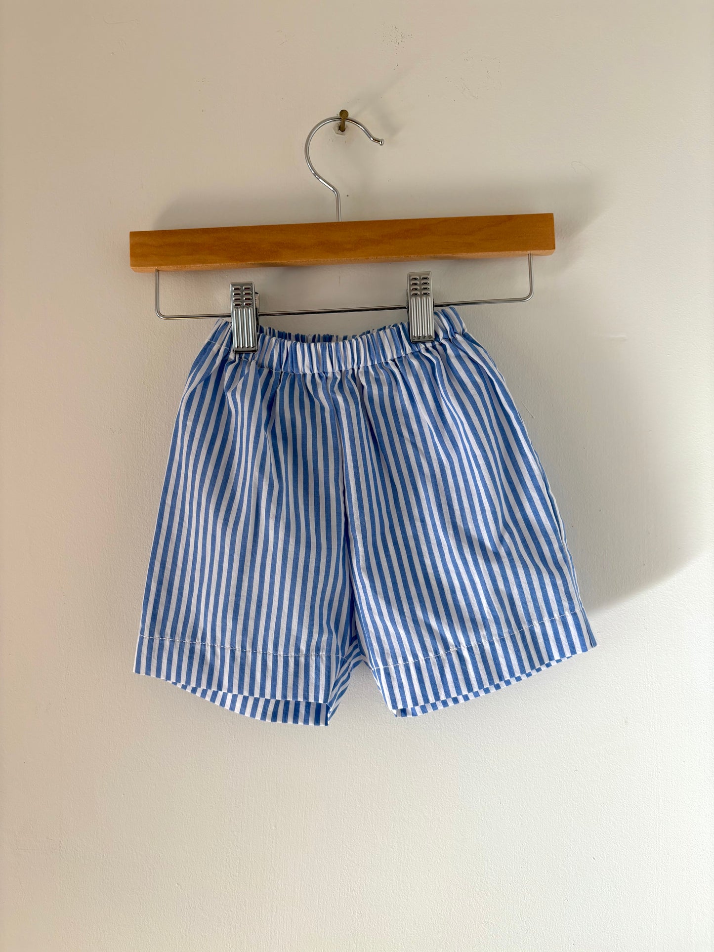 Hand-sewn Upcycled Stripe Shorts Size 18-24 months