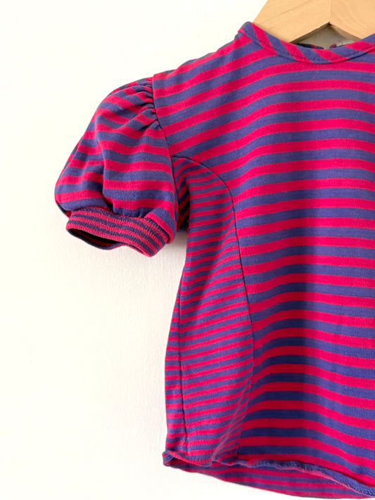 Vintage Health-tex Mixed Purple & Pink Puff Sleeve Top Size 2T