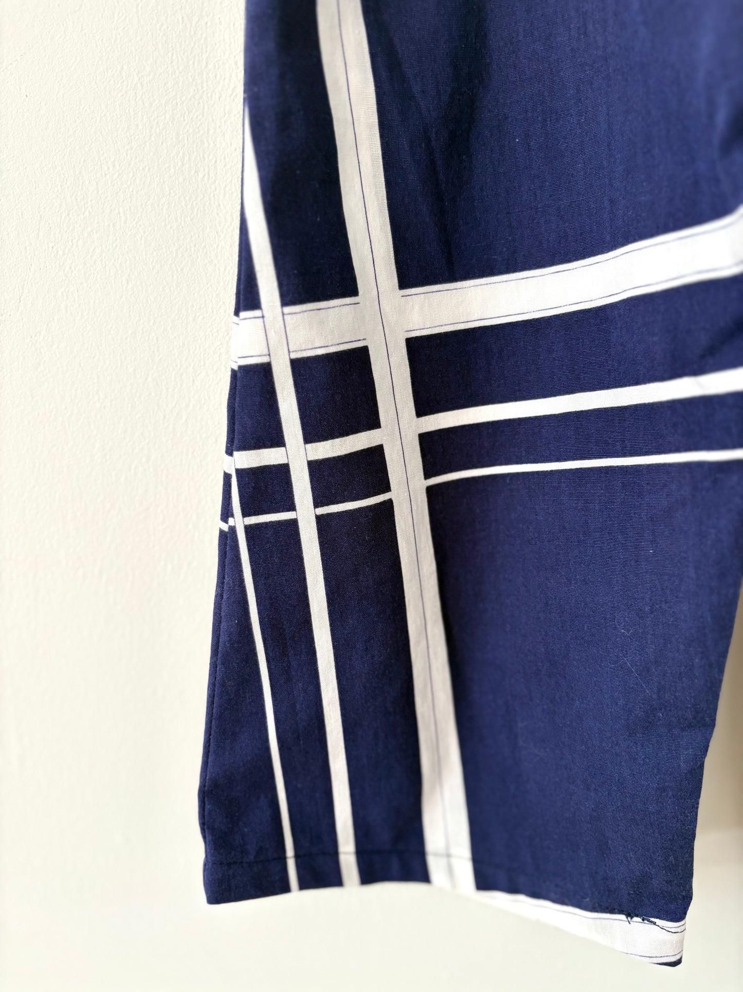 Hand-sewn Upcycled Navy Check Overalls Size 2T