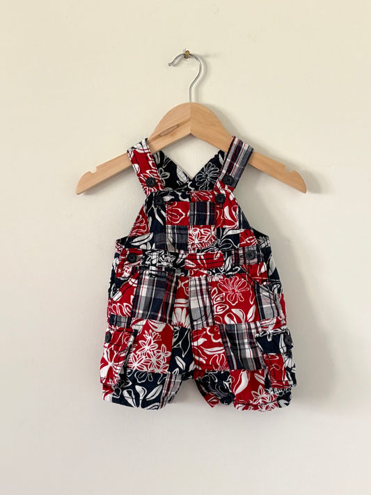 Vintage 00s The Place Madras Shortalls Size 0-3 months
