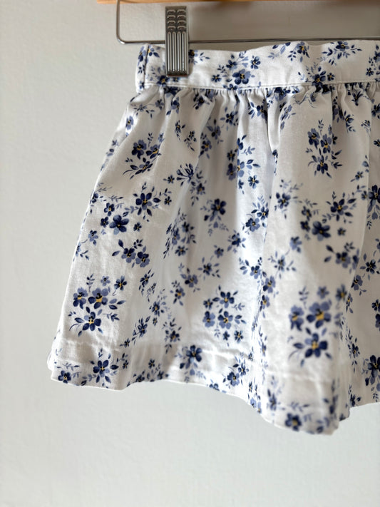 Vintage Hartstrings Blue and White Floral Skirt Size 2T